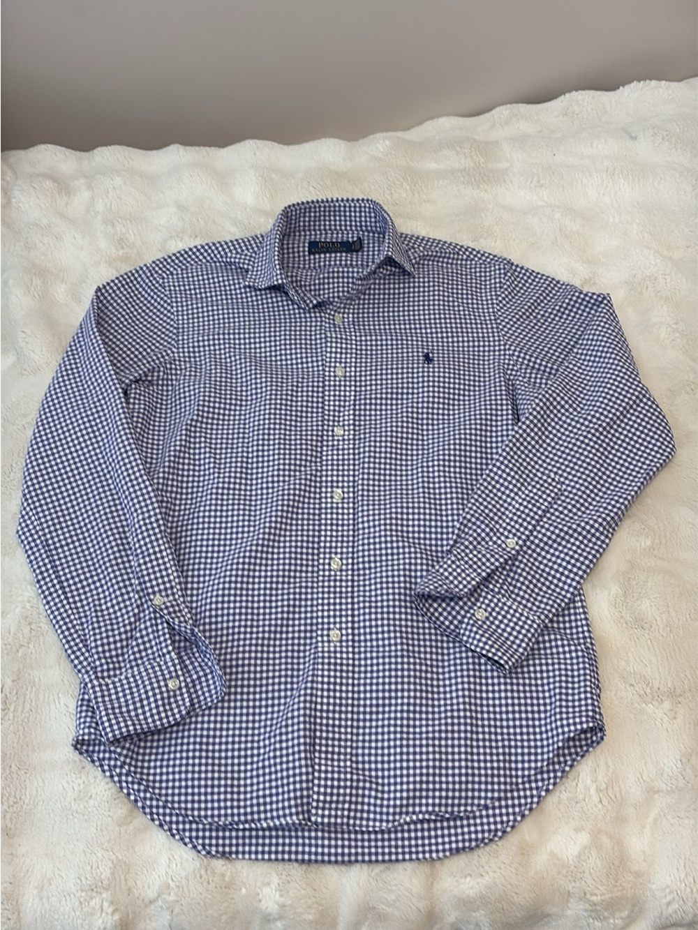 Polo by Ralph Lauren Navy and White Gingham Button-Down Shirt